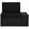 5-tlg. Garten-Lounge-Set mit Kissen Schwarz Poly Rattan