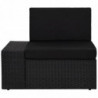 5-tlg. Garten-Lounge-Set mit Kissen Schwarz Poly Rattan