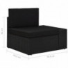 5-tlg. Garten-Lounge-Set mit Kissen Schwarz Poly Rattan