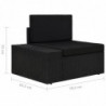 5-tlg. Garten-Lounge-Set mit Kissen Schwarz Poly Rattan