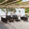 8-tlg. Garten-Lounge-Set Paloma mit Auflagen Poly Rattan Schwarz