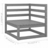 6-tlg. Garten-Lounge-Set mit Kissen Grau Kiefer Massivholz