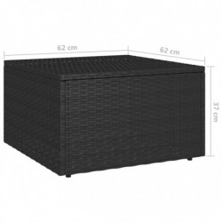 4-tlg. Garten-Lounge-Set mit Kissen Poly Rattan Schwarz