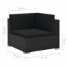 6-tlg. Garten-Lounge-Set Leonor mit Auflagen Poly Rattan Schwarz