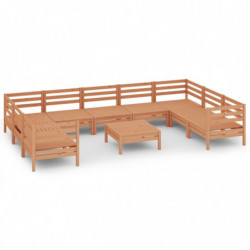 10-tlg. Garten-Lounge-Set Honigbraun Massivholz Kiefer