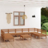 10-tlg. Garten-Lounge-Set Honigbraun Massivholz Kiefer