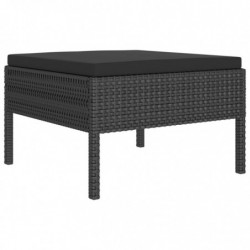 7-tlg. Garten-Lounge-Set Momilani mit Auflagen Poly Rattan Schwarz