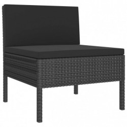 7-tlg. Garten-Lounge-Set Momilani mit Auflagen Poly Rattan Schwarz