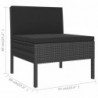 7-tlg. Garten-Lounge-Set Momilani mit Auflagen Poly Rattan Schwarz