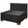 6-tlg. Garten-Lounge-Set Leonora mit Auflagen Poly Rattan Schwarz