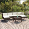 7-tlg. Garten-Lounge-Set mit Auflagen Poly Rattan Braun