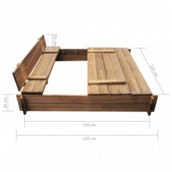 Sandkasten Xinxin Holz Imprägniert Quadratisch