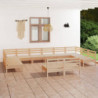 12-tlg. Garten-Lounge-Set Massivholz Kiefer