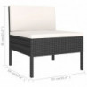 8-tlg. Garten-Lounge-Set Pamela mit Auflagen Poly Rattan Schwarz