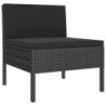 8-tlg. Garten-Lounge-Set Pamina mit Auflagen Poly Rattan Schwarz