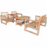 4-tlg. Garten-Lounge-Set mit Auflagen Bambus