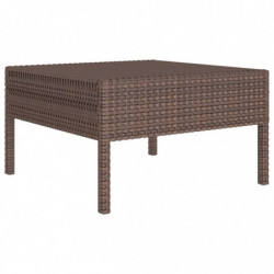 7-tlg. Garten-Lounge-Set mit Auflagen Poly Rattan Braun