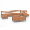 10-tlg. Garten-Lounge-Set Honigbraun Massivholz Kiefer