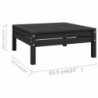 11-tlg. Garten-Lounge-Set Schwarz Massivholz Kiefer