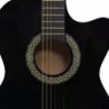 Western Akustik Cutaway Gitarre mit Equalizer 6 Saiten Schwarz
