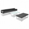 4-tlg. Garten-Lounge-Set mit Auflagen Aluminium Schwarz