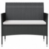 8-tlg. Garten-Lounge-Set Pamuk mit Auflagen Poly Rattan Schwarz