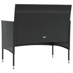 8-tlg. Garten-Lounge-Set Pamuk mit Auflagen Poly Rattan Schwarz