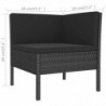 8-tlg. Garten-Lounge-Set Pan mit Auflagen Poly Rattan Schwarz