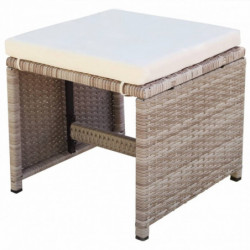 9-tlg. Garten-Essgruppe Rico mit Auflagen Poly Rattan Beige