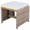 9-tlg. Garten-Essgruppe Rico mit Auflagen Poly Rattan Beige