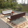 8-tlg. Garten-Lounge-Set mit Auflagen Poly Rattan Braun