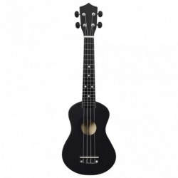 Sopran-Ukulele-Set mit Tasche für Kinder Schwarz 23"