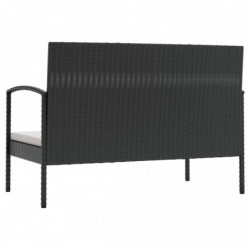 8-tlg. Garten-Lounge-Set Pansy mit Auflagen Poly Rattan Schwarz