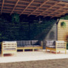 7-tlg. Garten-Lounge-Set mit Grauen Kissen Kiefer Massivholz