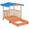 Kinderspielhaus Verena mit Sandkasten Tannenholz Blau UV50