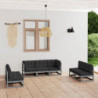 7-tlg. Garten-Lounge-Set Nael mit Kissen Kiefer Massivholz