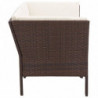 8-tlg. Garten-Lounge-Set mit Auflagen Poly Rattan Braun