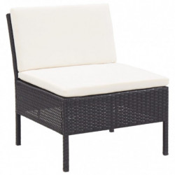 8-tlg. Garten-Lounge-Set Paola mit Auflagen Poly Rattan Schwarz