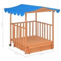Kinderspielhaus Verena mit Sandkasten Tannenholz Blau UV50