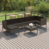 8-tlg. Garten-Lounge-Set Paolina mit Auflagen Poly Rattan Grau