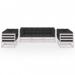 7-tlg. Garten-Lounge-Set Namir mit Kissen Kiefer Massivholz