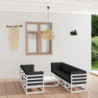 8-tlg. Garten-Lounge-Set mit Kissen Kiefer Massivholz