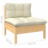 8-tlg. Garten-Lounge-Set mit Creme Kissen Massivholz Kiefer