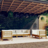 7-tlg. Garten-Lounge-Set Nani mit Kissen Kiefer Massivholz