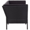 8-tlg. Garten-Lounge-Set mit Auflagen Poly Rattan Schwarz