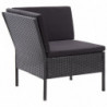 8-tlg. Garten-Lounge-Set mit Auflagen Poly Rattan Schwarz