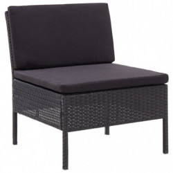 8-tlg. Garten-Lounge-Set mit Auflagen Poly Rattan Schwarz