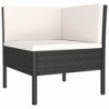 8-tlg. Garten-Lounge-Set Pär mit Auflagen Poly Rattan Schwarz