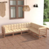 6-tlg. Garten-Lounge-Set mit Kissen Kiefer Massivholz