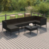 8-tlg. Garten-Lounge-Set mit Auflagen Poly Rattan Schwarz